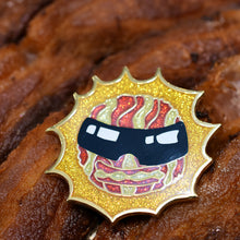 Load image into Gallery viewer, Bacon in the sun Enamel Pin - Hard Enamel Lapel Pin for Pun Lovers