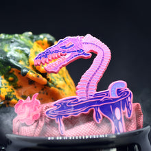 Load image into Gallery viewer, Lochness Monster Limited Edition Pin Sets - Soft Enamel with Epoxy - Collect Before They Disappear - 3-inch Size - Backstamp and Laser Numbering - Includes Matching Vinyl Sticker - Various Designs and Metal Plating - Full Glow, Glitter, and Specialty Options - Order Now