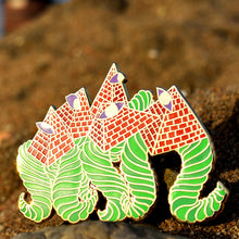 Load image into Gallery viewer, Our Limited Edition 'Gods Invasion' Enamel Pins - Unique Variations with Hard Enamel and Gold Plating - 3 Inches - Four Color Options - Perfect for Collectors and Gifting - Back Stamp and Secure Attachment - Order Now!