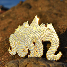 Load image into Gallery viewer, Our Limited Edition 'Gods Invasion' Enamel Pins - Unique Variations with Hard Enamel and Gold Plating - 3 Inches - Four Color Options - Perfect for Collectors and Gifting - Back Stamp and Secure Attachment - Order Now!