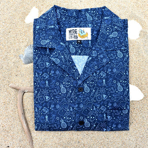 Hyde Hermit Studio Tiki Treasure Pattern Button Up Shirt