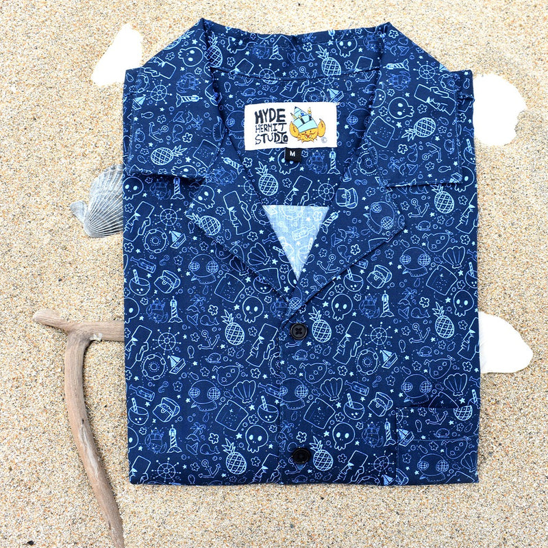 Adventure Unveiled: Button Up Tiki Shirt with Treasure Map Design - Premium Comfort and Durability - Sizes from S to 3XL -  - Unleash Your Inner Explorer - Order Now!