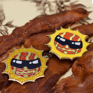 Bacon in the sun Enamel Pin - Hard Enamel Lapel Pin for Pun Lovers