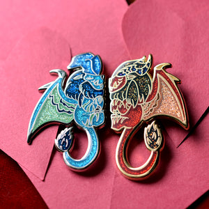 Monstie Lovely Lunastra and Teostra Hard Enamel Pin Limited Edition
